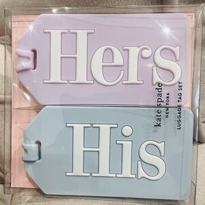 Kate Spade Lavender and Light Blue Luggage Tag Set